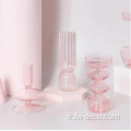 vase de fleurs en verre en cristal rose